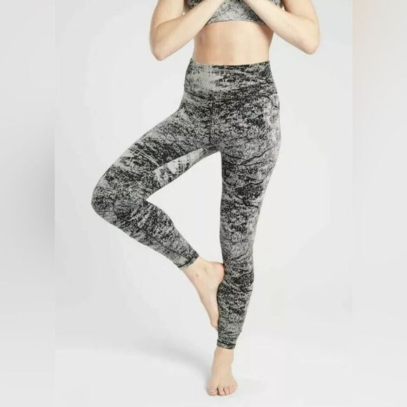 Athleta Elation Glades 7/8 Tight Flagstone Marbled Black High Waist - Picture 2 of 9